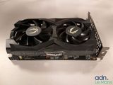 a close up of a video card with two fans on top of it