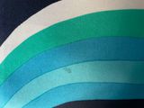 a close up of a woman ' s shirt with a multicolored design