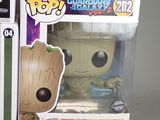 two pop vinyl figures of groot and groot from guardians of the galaxy