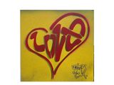 graffiti of a heart with the word love written on it