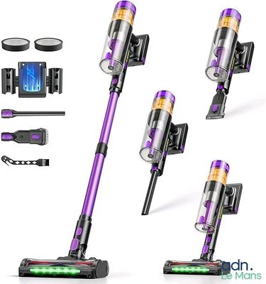 a close up of four different types of vacuum cleaners on a white background