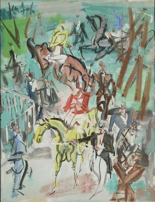 une image d'un tableau représentant un homme à cheval