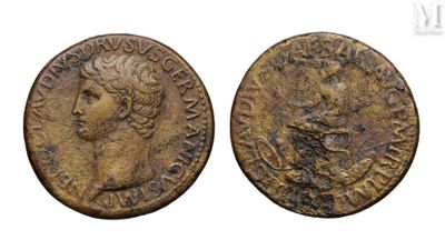 two ancient roman coins, one of which is a bust and the other of which is a bust