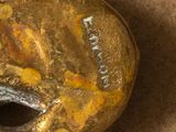 a close up of a metal object on a table