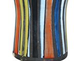 a vase that has a multicolored design on it
