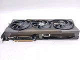 a close up of a video card with three fans on top of it