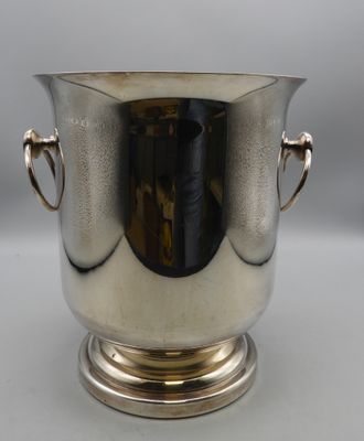 Gelb France, Seau à champagne en métal argenté forme timbal,…
