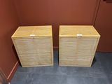 pair of bamboo storage boxes