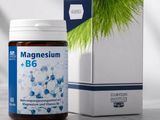 une photo d'un flacon de magnésium B6 à côté d'une boîte de magnésium B6
