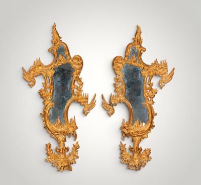 pair of gilet mirrors in the style of louis xv