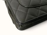 chanel black quilted lambskin flap bag with chain strap