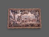 an image of a tapestry hanging on the wall of a room