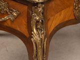 a small table with a marble top on it