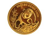 une pièce d'or sur laquelle est représenté un panda