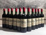 six bouteilles de vin rouge alignées sur une table