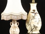deux lampes placées l'une à côté de l'autre sur une table