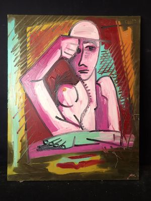 painting of a woman holding a baby in her arms