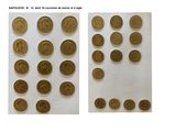 deux photos représentant une paire de pièces d'or posées sur une surface blanche