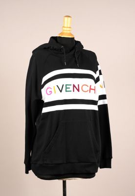 Sweat à capuche Givenchy à rayures noires et blanches