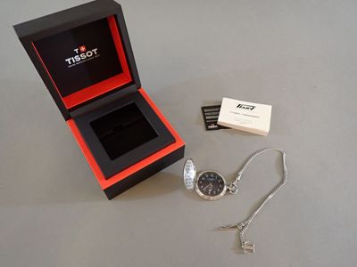 TISSOT 1853 swiss made, Montre de gousset en métal argenté, …
