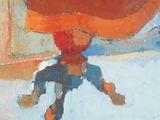 an oil painting of a man with a large hat on his head