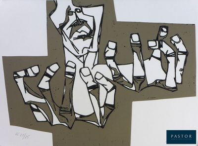a drawing of a group of people standing together