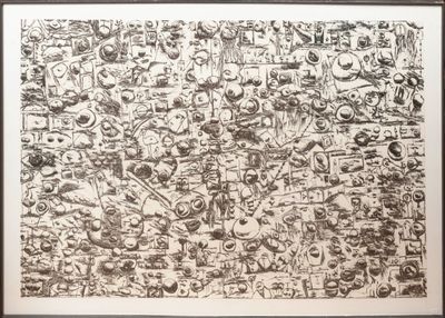 an image of a black and white drawing of a bunch of faces