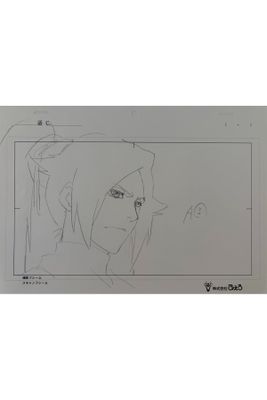 a drawing of a man with a hat on his head