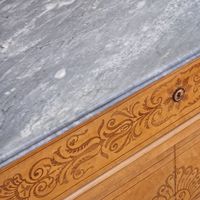COMMODE A PORTES FORMANT BUREAU d'Epoque Charles X en placag… (photo 2)