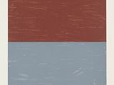 an image of a red and blue painting on a white wall
