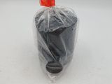 a plastic bag with a black object inside of it