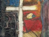 une image représentant un tableau sur lequel figure une croix avec un visage