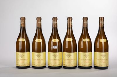 six bouteilles de vin sont alignées dans une rangée