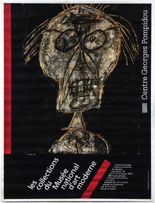 an image of a poster with a drawing of a man ' s face on it