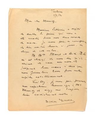 une lettre manuscrite du président de la République française à son épouse