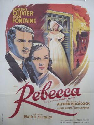 une vieille affiche de cinéma représentant un homme et une femme en robe blanche