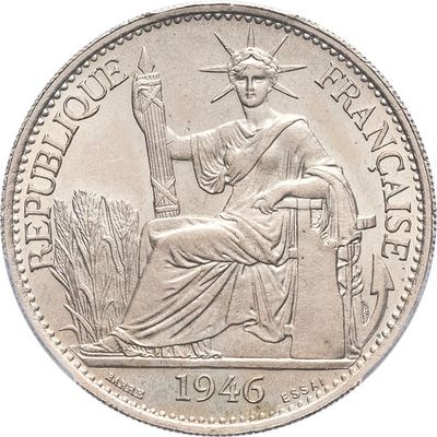 an image of a silver coin with a statue of liberty on it