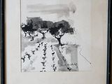 a picture of a picture of a black and white painting