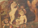 a picture of a painting of a couple and a child