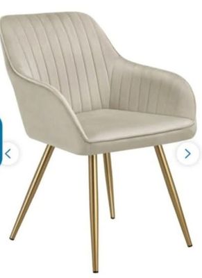 Ensemble de 4 Chaises Modernes Crème/Or - Photo 1