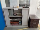a cabinet that has a bunch of items inside of it