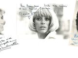 trois photos en noir et blanc de femmes, sur lesquelles figurent des inscriptions manuscrites