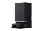 a close up of a black speaker on a white background