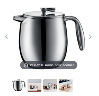 239 / Cafetière à piston double paroi - Bodum Columbia …