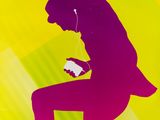 fond d'écran Apple iPod représentant la silhouette d'un homme sur un skateboard
