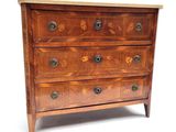 an image of a wooden chest of drawers on a white background