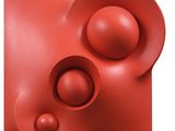 une image représentant un objet rouge contenant trois balles