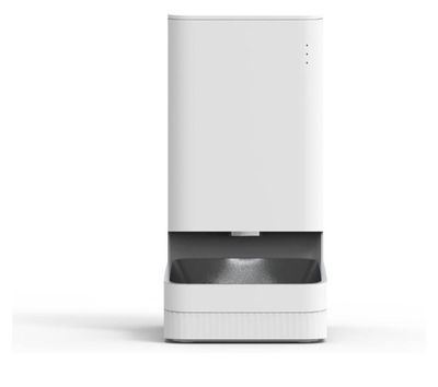 un gros plan d'un purificateur d'air blanc posé sur une surface blanche
