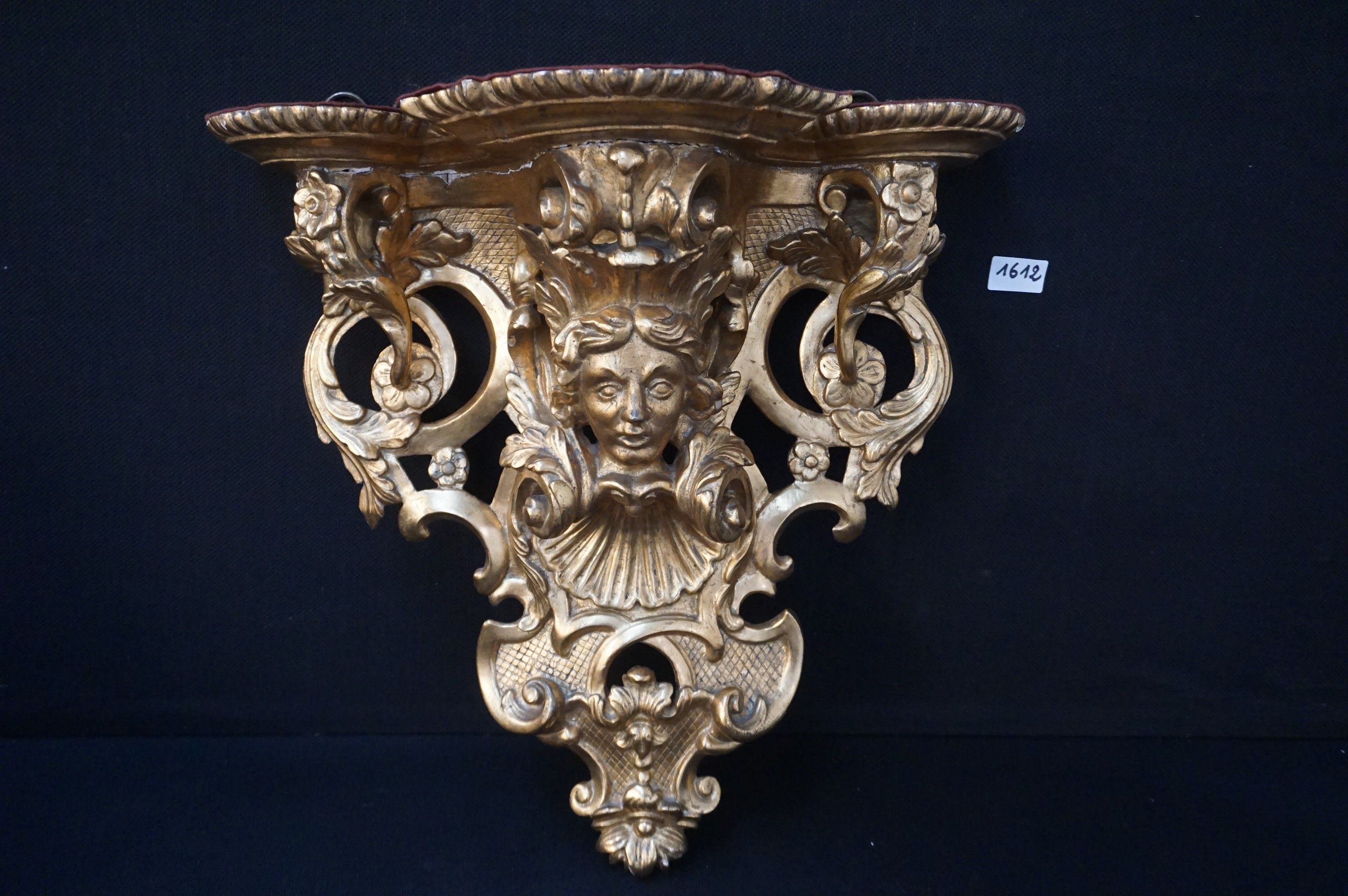 magnifique console suspendue en bois doré - style Louis XV -…