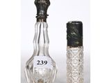 an image of a glass bottle next to a glass bottle with a label on it